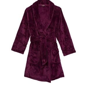 Victoria's Secret Cozy Robe Plush Burgundy Women's